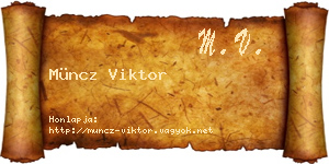 Müncz Viktor névjegykártya